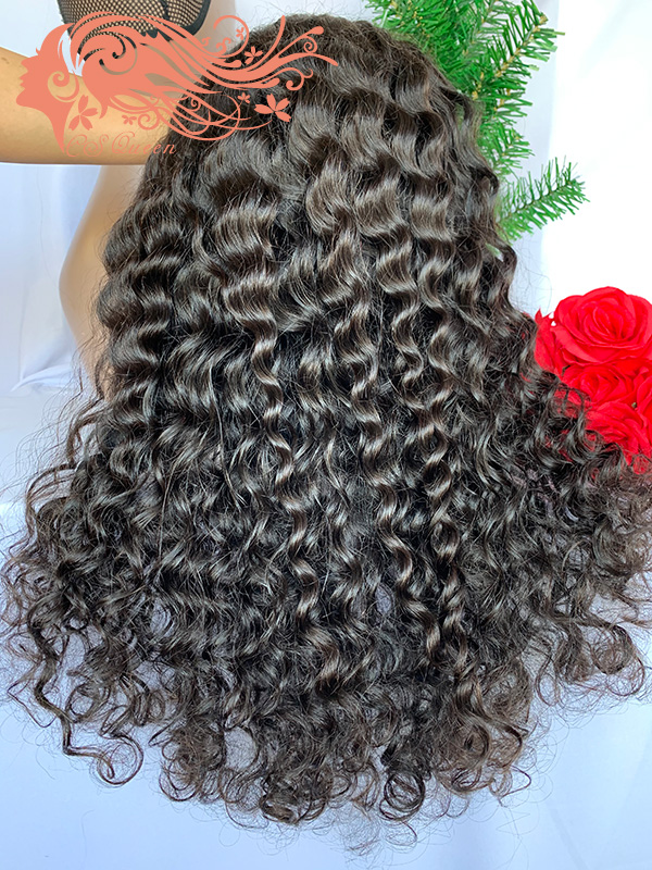 Csqueen 9A Majestic Wave 13*4 Brown Lace Frontal WIG 100% Human Hair 150%density - Click Image to Close